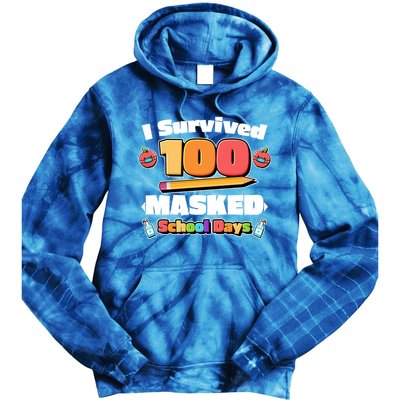 I Survived 100 Masked School Days Pandemic Learning Tie Dye Hoodie