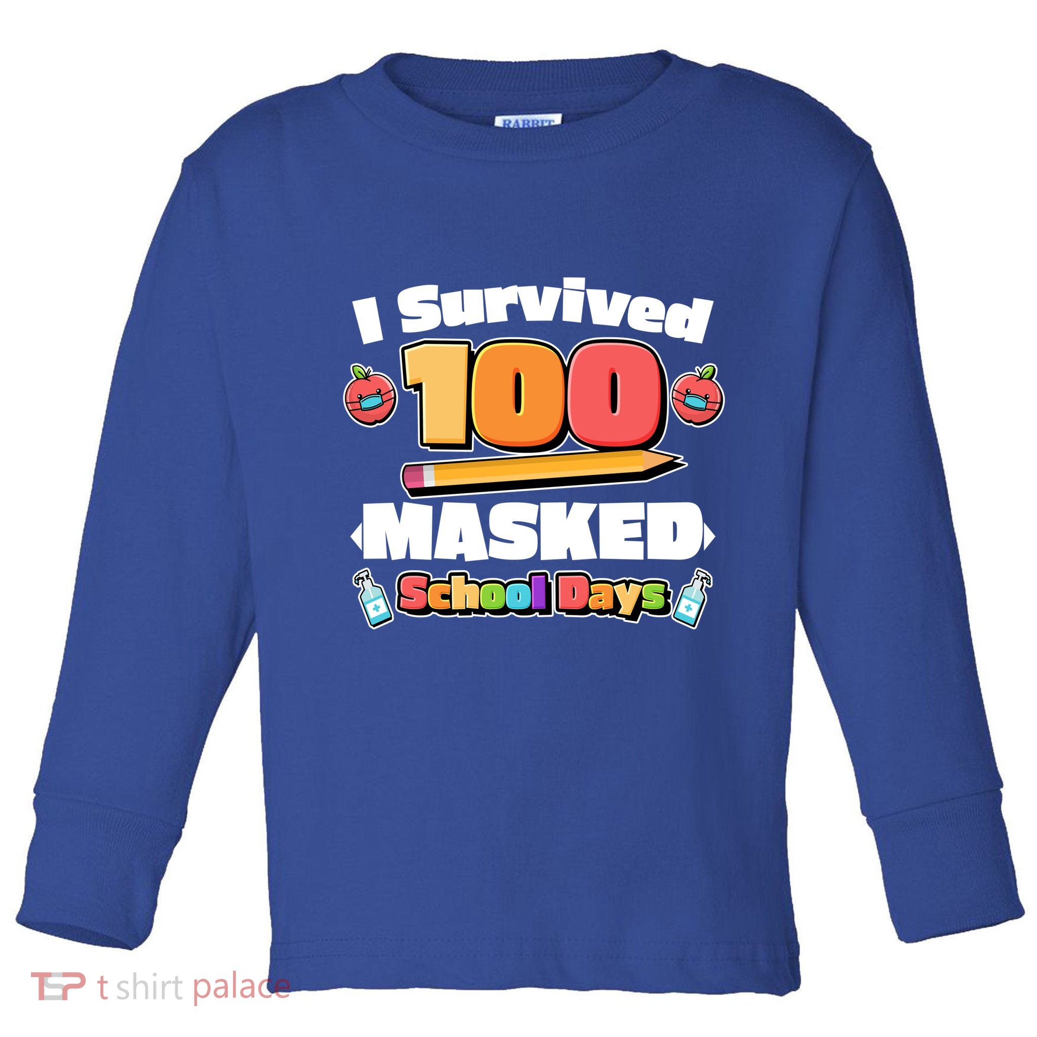 I Survived 100 Masked School Days Pandemic Learning Toddler Long Sleeve Shirt