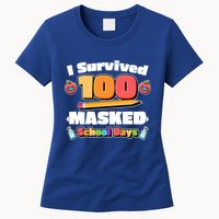 I Survived 100 Masked School Days Pandemic Learning Womens T-Shirt
