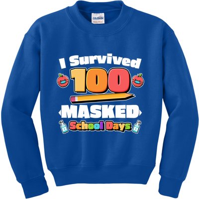 I Survived 100 Masked School Days Pandemic Learning Kids Sweatshirt