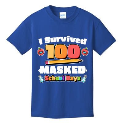 I Survived 100 Masked School Days Pandemic Learning Kids T-Shirt