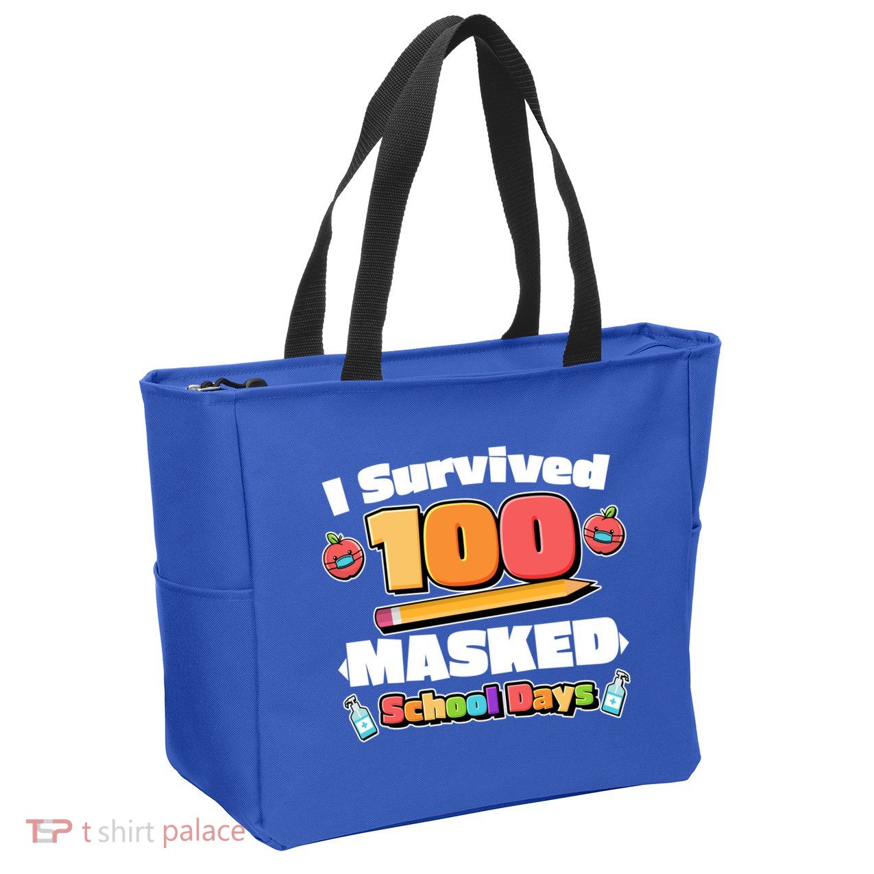 I Survived 100 Masked School Days Pandemic Learning Zip Tote Bag