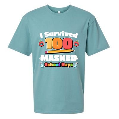I Survived 100 Masked School Days Pandemic Learning Sueded Cloud Jersey T-Shirt