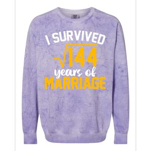 I Survived 144 Years Of Marriage Colorblast Crewneck Sweatshirt