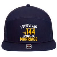 I Survived 144 Years Of Marriage 7 Panel Mesh Trucker Snapback Hat