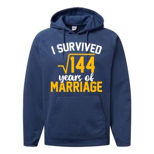 I Survived 144 Years Of Marriage Performance Fleece Hoodie