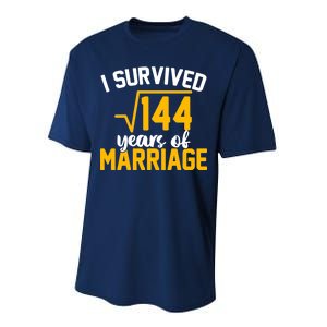 I Survived 144 Years Of Marriage Performance Sprint T-Shirt