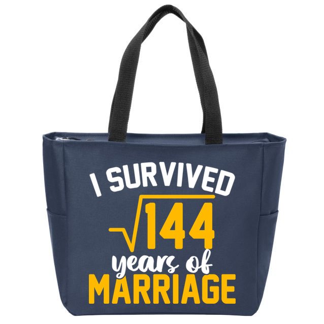 I Survived 144 Years Of Marriage Zip Tote Bag