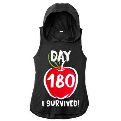 I Survived 180 Days Last Day Of School Ladies PosiCharge Tri-Blend Wicking Draft Hoodie Tank