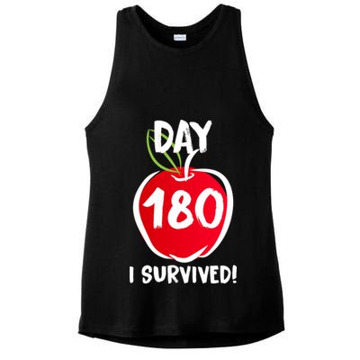 I Survived 180 Days Last Day Of School Ladies PosiCharge Tri-Blend Wicking Tank