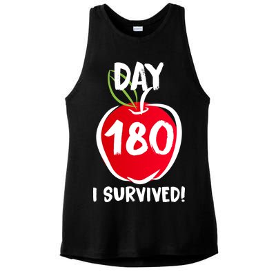 I Survived 180 Days Last Day Of School Ladies PosiCharge Tri-Blend Wicking Tank