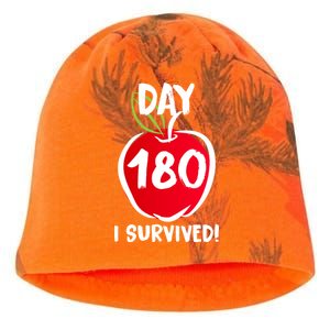 I Survived 180 Days Last Day Of School Kati - Camo Knit Beanie