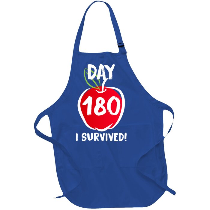 I Survived 180 Days Last Day Of School Full-Length Apron With Pockets