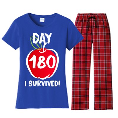 I Survived 180 Days Last Day Of School Women's Flannel Pajama Set