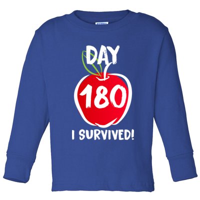 I Survived 180 Days Last Day Of School Toddler Long Sleeve Shirt