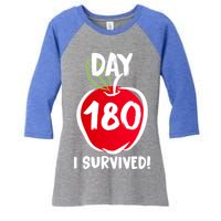 I Survived 180 Days Last Day Of School Women's Tri-Blend 3/4-Sleeve Raglan Shirt