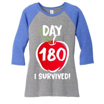 I Survived 180 Days Last Day Of School Women's Tri-Blend 3/4-Sleeve Raglan Shirt