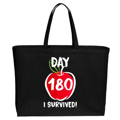 I Survived 180 Days Last Day Of School Cotton Canvas Jumbo Tote