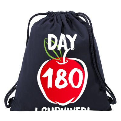 I Survived 180 Days Last Day Of School Drawstring Bag