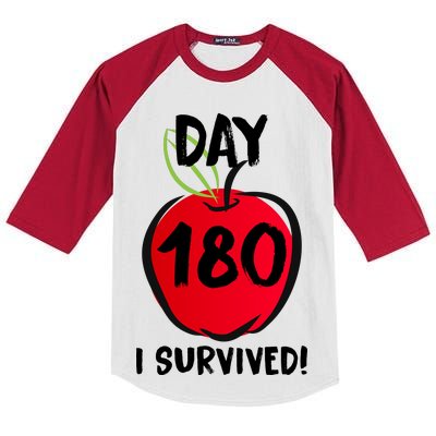 I Survived 180 Days Last Day Of School Kids Colorblock Raglan Jersey