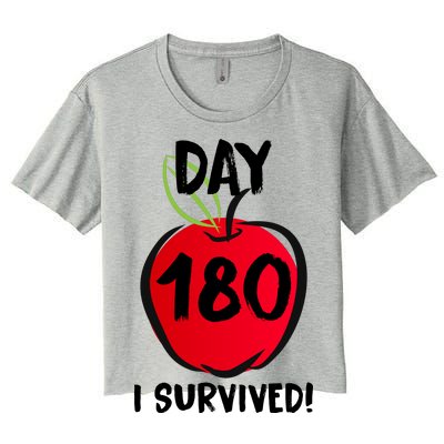 I Survived 180 Days Last Day Of School Women's Crop Top Tee