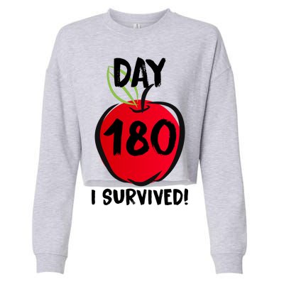 I Survived 180 Days Last Day Of School Cropped Pullover Crew