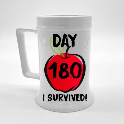 I Survived 180 Days Last Day Of School Beer Stein