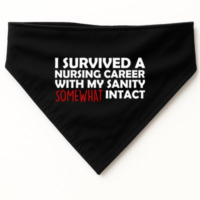 I Survived A Nursing Career With My Sanity Somewhat Intact USA-Made Doggie Bandana