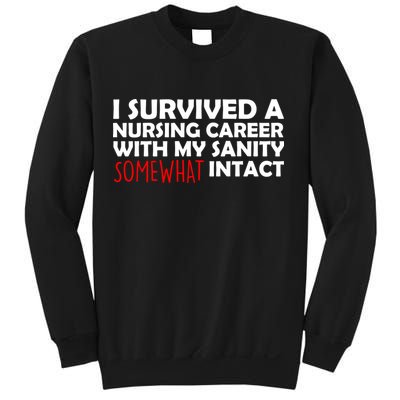 I Survived A Nursing Career With My Sanity Somewhat Intact Sweatshirt