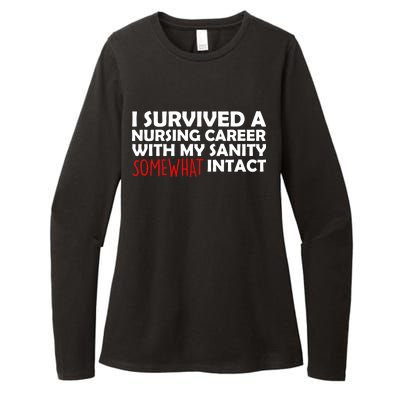 I Survived A Nursing Career With My Sanity Somewhat Intact Womens CVC Long Sleeve Shirt