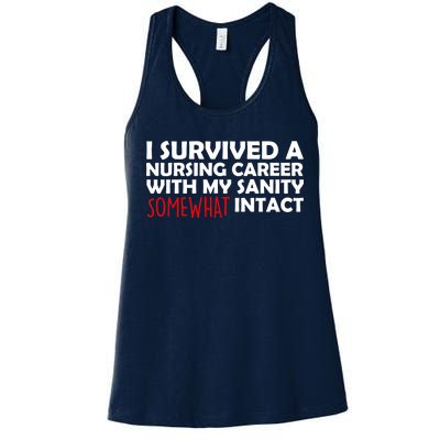 I Survived A Nursing Career With My Sanity Somewhat Intact Women's Racerback Tank