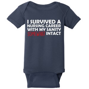 I Survived A Nursing Career With My Sanity Somewhat Intact Baby Bodysuit