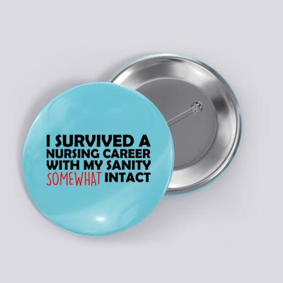 I Survived A Nursing Career With My Sanity Somewhat Intact Button