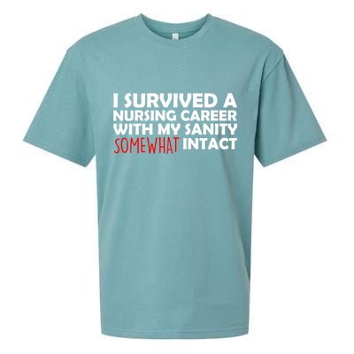 I Survived A Nursing Career With My Sanity Somewhat Intact Sueded Cloud Jersey T-Shirt