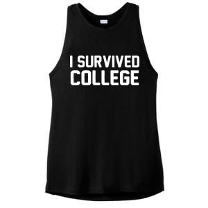 I Survived College Ladies PosiCharge Tri-Blend Wicking Tank