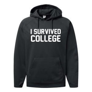 I Survived College Performance Fleece Hoodie