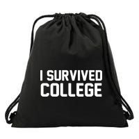 I Survived College Drawstring Bag