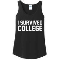 I Survived College Ladies Essential Tank