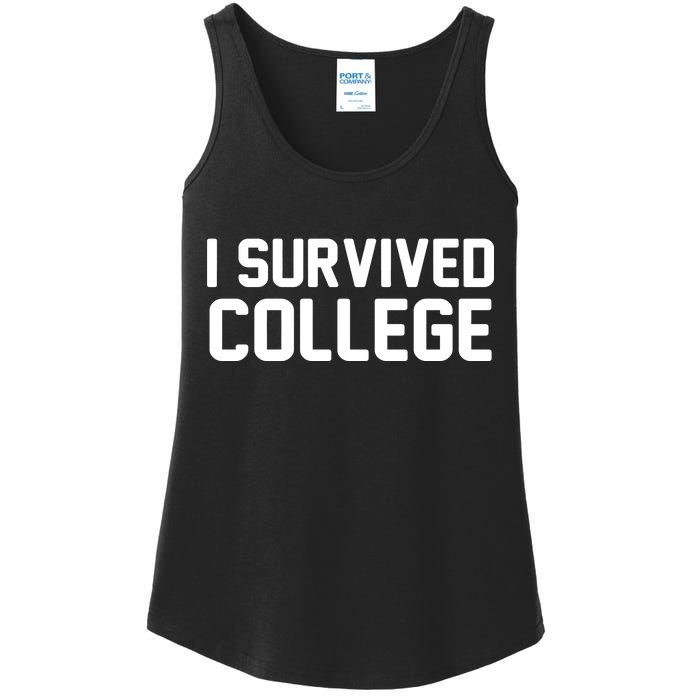 I Survived College Ladies Essential Tank