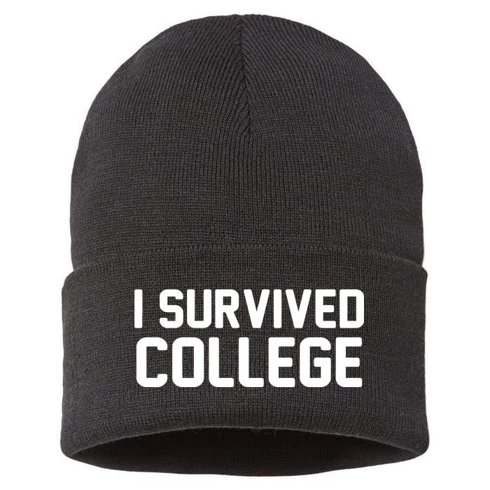 I Survived College Sustainable Knit Beanie