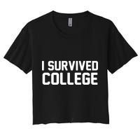 I Survived College Women's Crop Top Tee