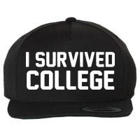 I Survived College Wool Snapback Cap