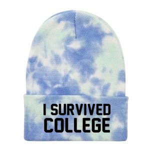 I Survived College Tie Dye 12in Knit Beanie