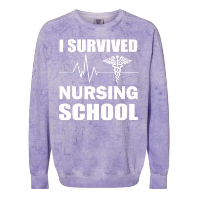 I Survived Nursing School Colorblast Crewneck Sweatshirt