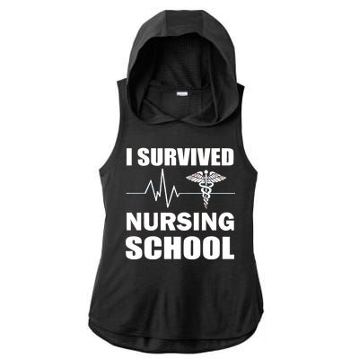 I Survived Nursing School Ladies PosiCharge Tri-Blend Wicking Draft Hoodie Tank