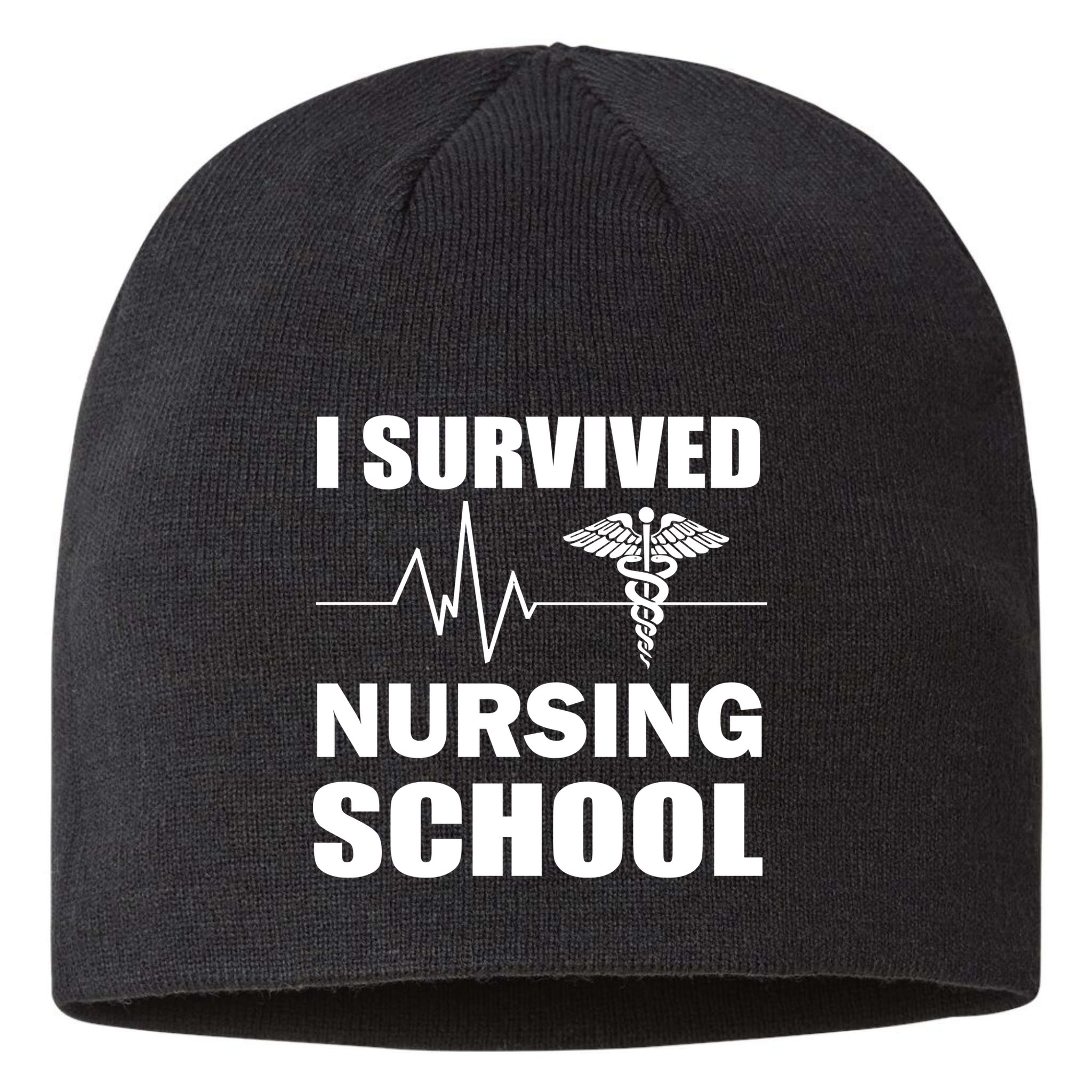 I Survived Nursing School Sustainable Beanie