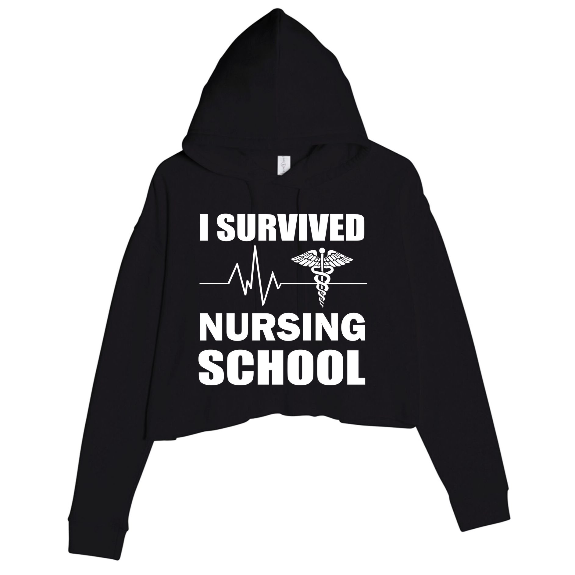 I Survived Nursing School Crop Fleece Hoodie