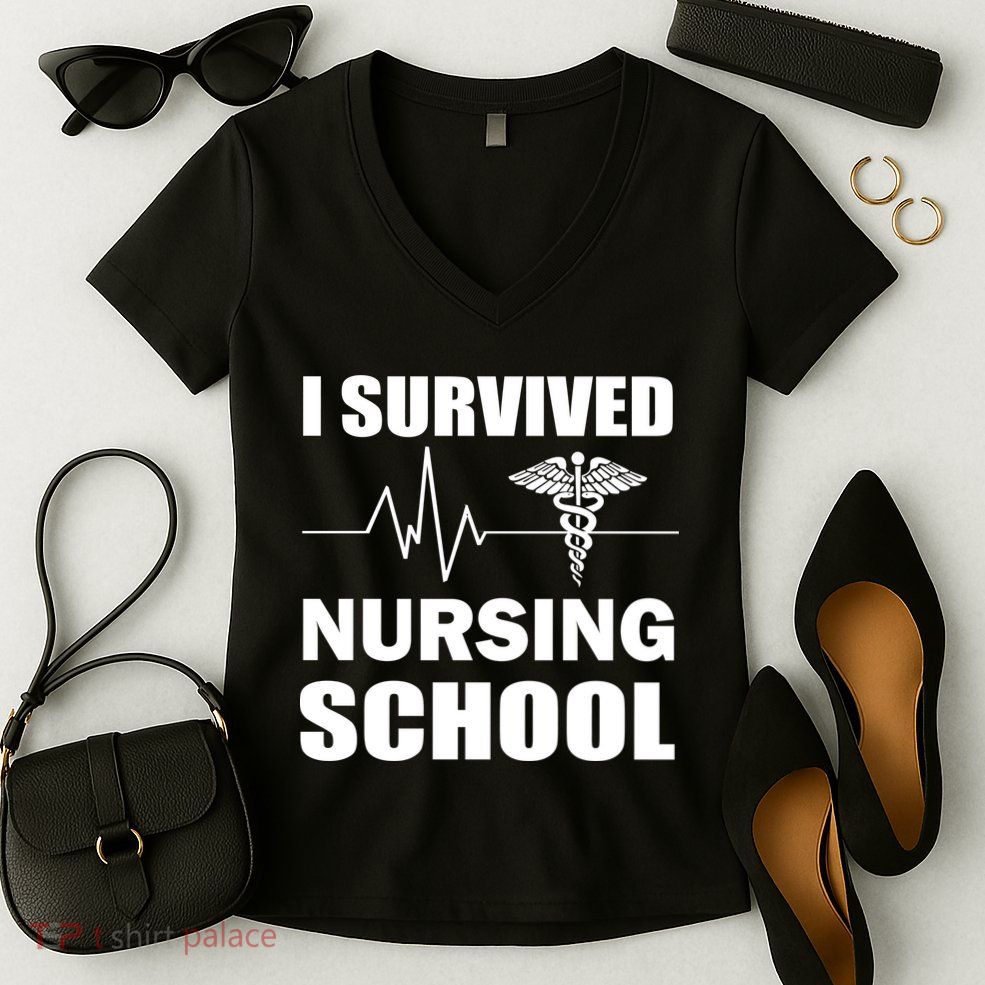 I Survived Nursing School Women's V-Neck T-Shirt