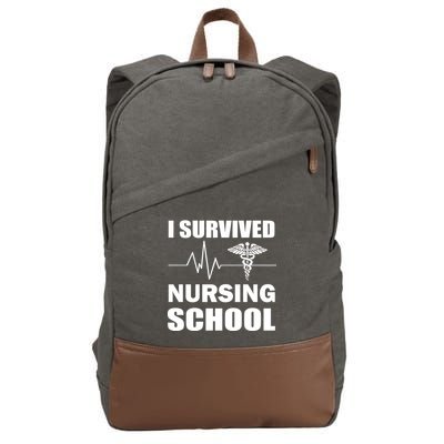 I Survived Nursing School Cotton Canvas Backpack