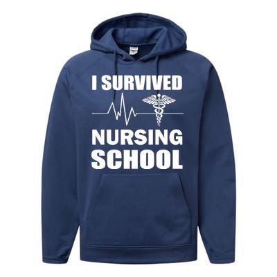 I Survived Nursing School Performance Fleece Hoodie